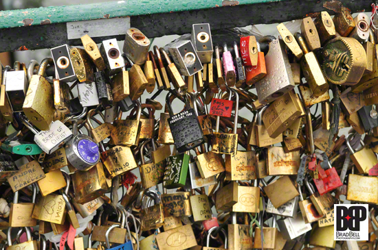 Our Love Lock on the Pont de l'Archevêché.
